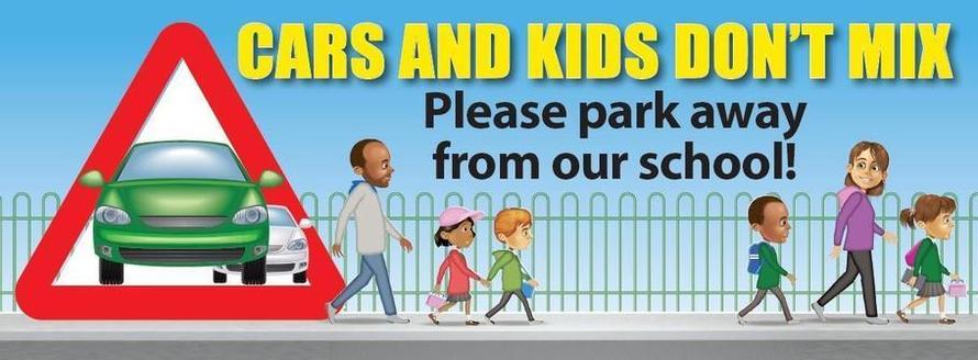 be safe when parking outside Midllemarch school. Lets get to our casses safely.